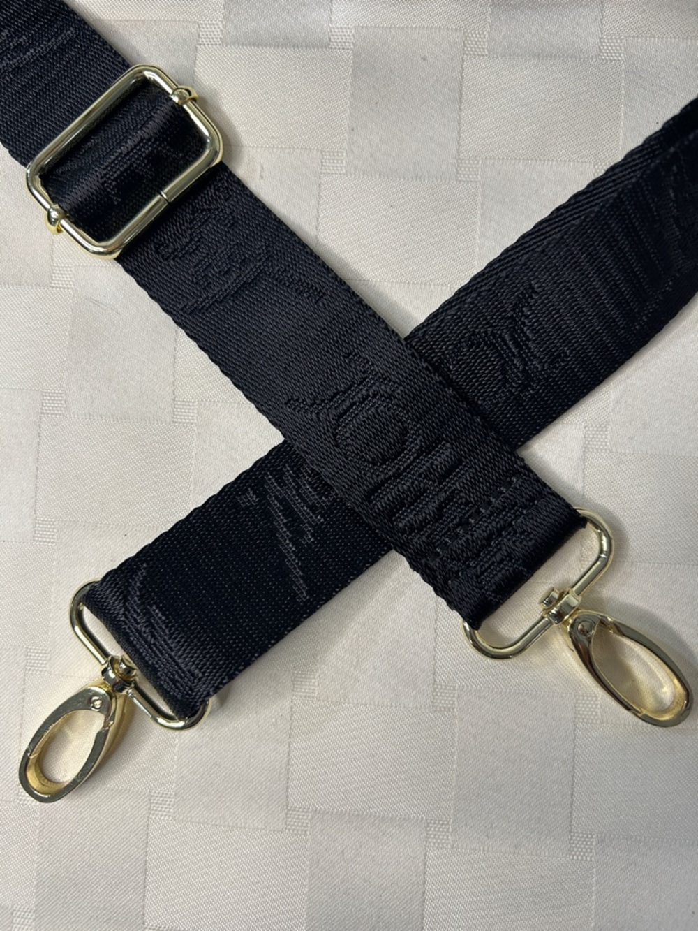Betsey Johnson Black Crossbody Strap with Gold Hardware